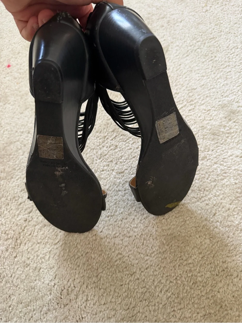 Forever 21 Black Open Toe Wedge Sandals Elastic Ankle Cuff Back Zip Size 8